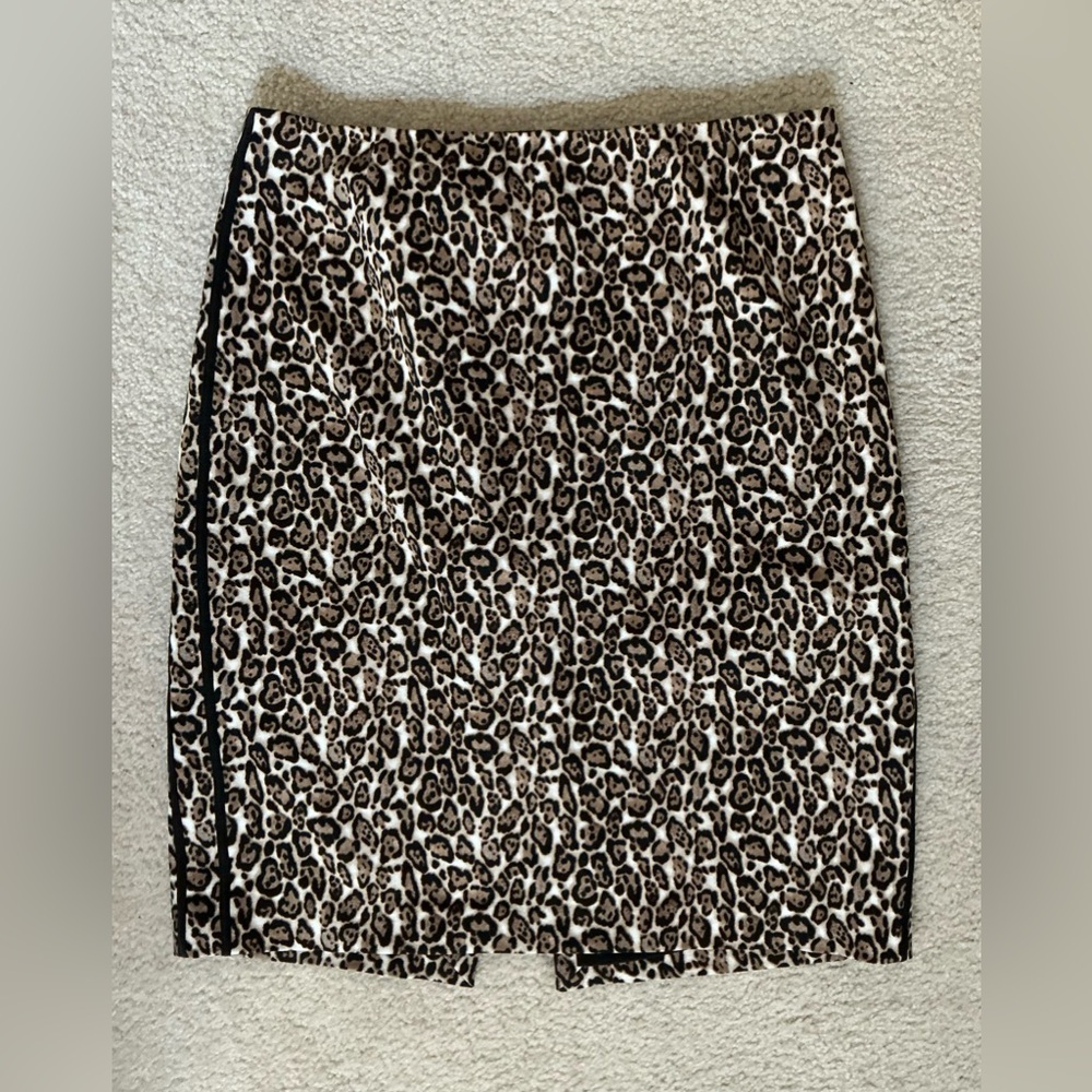 WHBM Leopard Print Mini Pencil Skirt